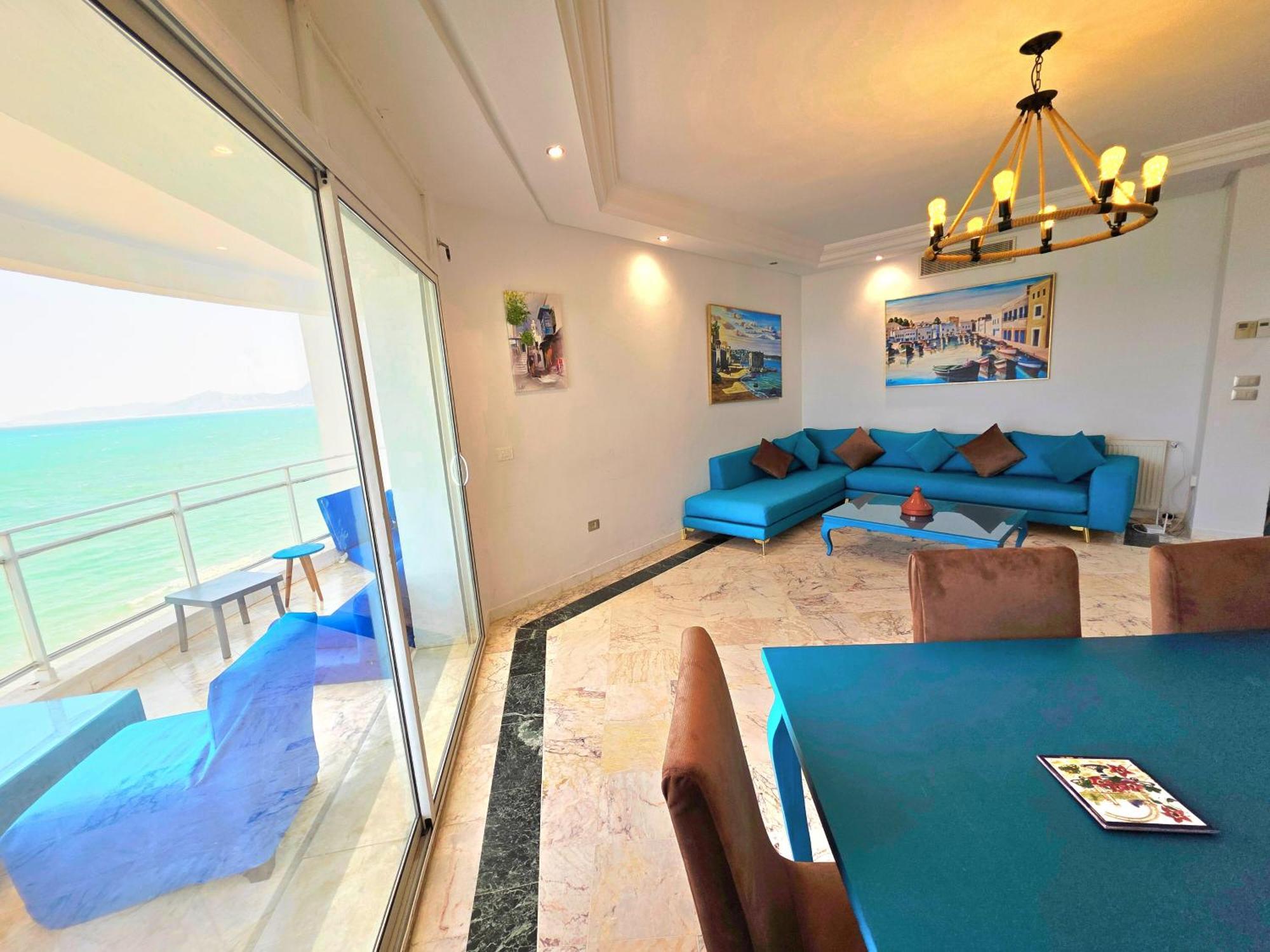 La Perle Bleue Apartment La Goulette Bagian luar foto